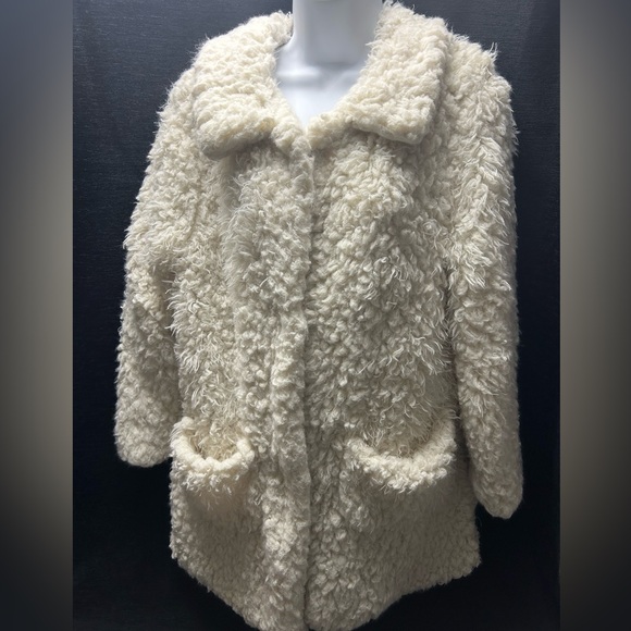 UPCYCLED one of a kind, Misfits Music Faux Sheep Fur Coat - Picture 3 of 3